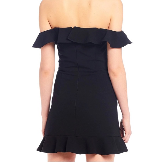 off-the-shoulder foldover mini dress Contrast Fold Over Off The Shoulder Mini Dress, S / Black